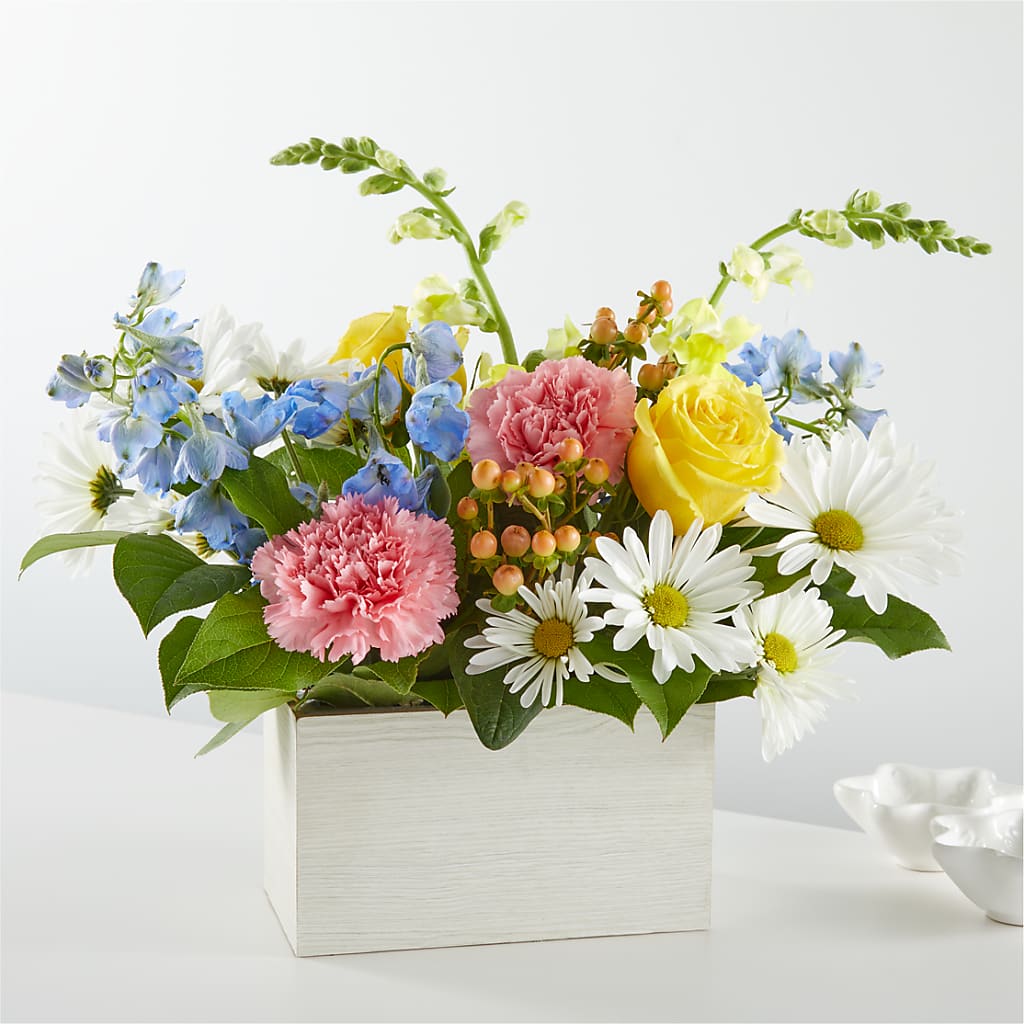Sun Salutation Box Bouquet – Two Flower Girls, Skokie IL
