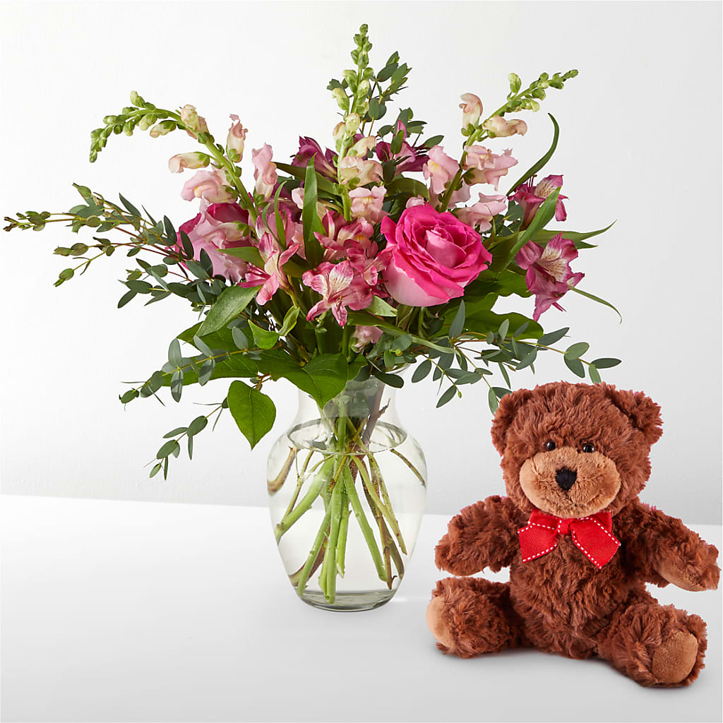 Happily Ever After Bouquet & Bear Set – Two Flower Girls, Skokie IL
