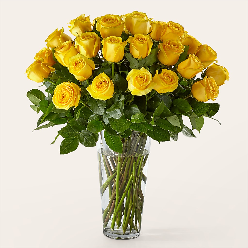 Long Stem Yellow Rose Bouquet – Two Flower Girls, Skokie IL