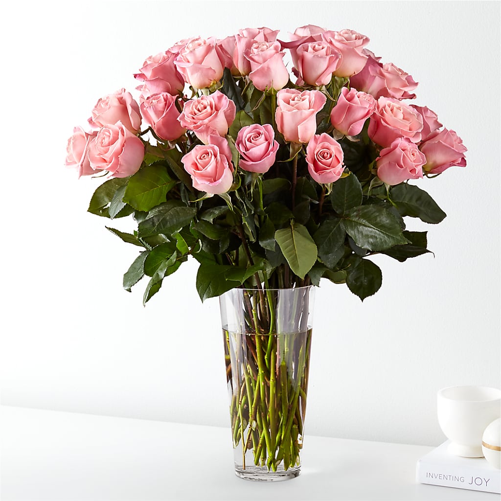 Long Stem Pink Rose Bouquet – Two Flower Girls, Skokie IL