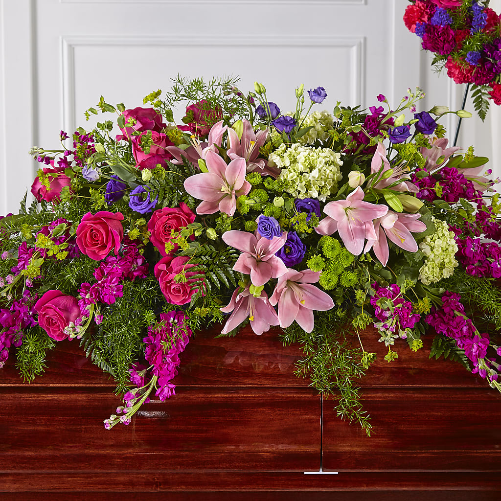 Radiant Tribute Casket Spray – Two Flower Girls, Skokie IL