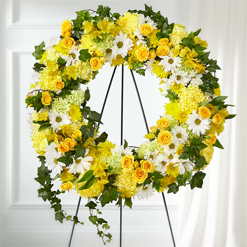 Golden Remembrance Wreath – Two Flower Girls, Skokie IL