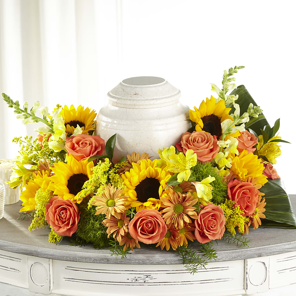 Faithful Sunflower Cremation Adornment – Two Flower Girls, Skokie IL