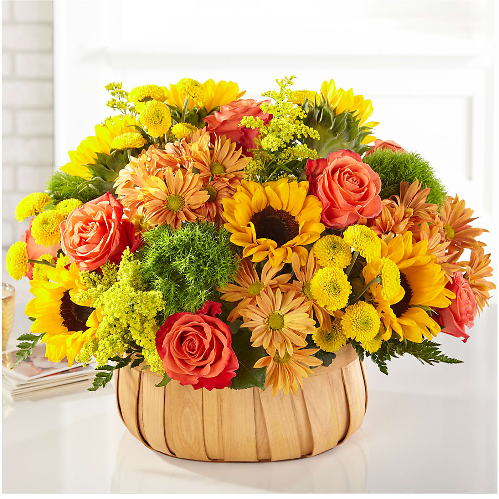 Harvest Sunflower Basket – Two Flower Girls, Skokie IL