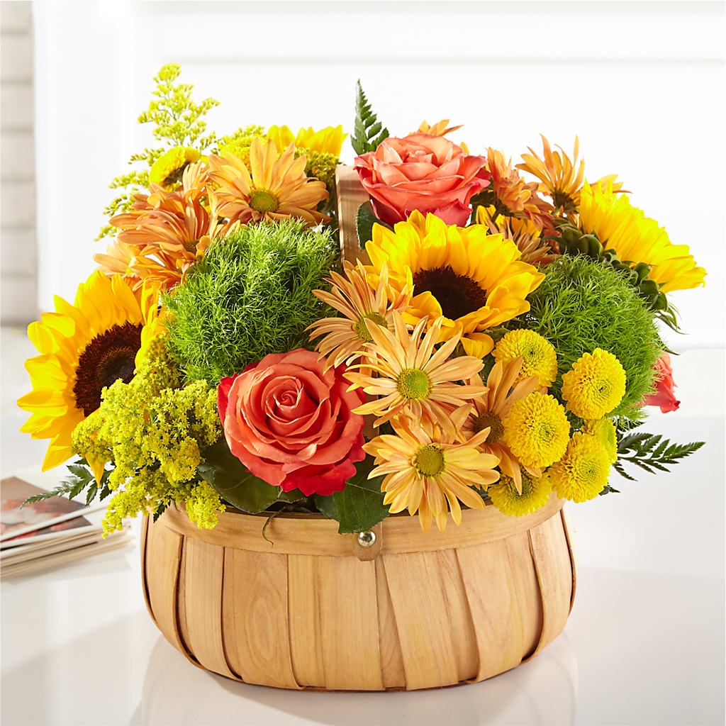Harvest Sunflower Basket – Two Flower Girls, Skokie IL