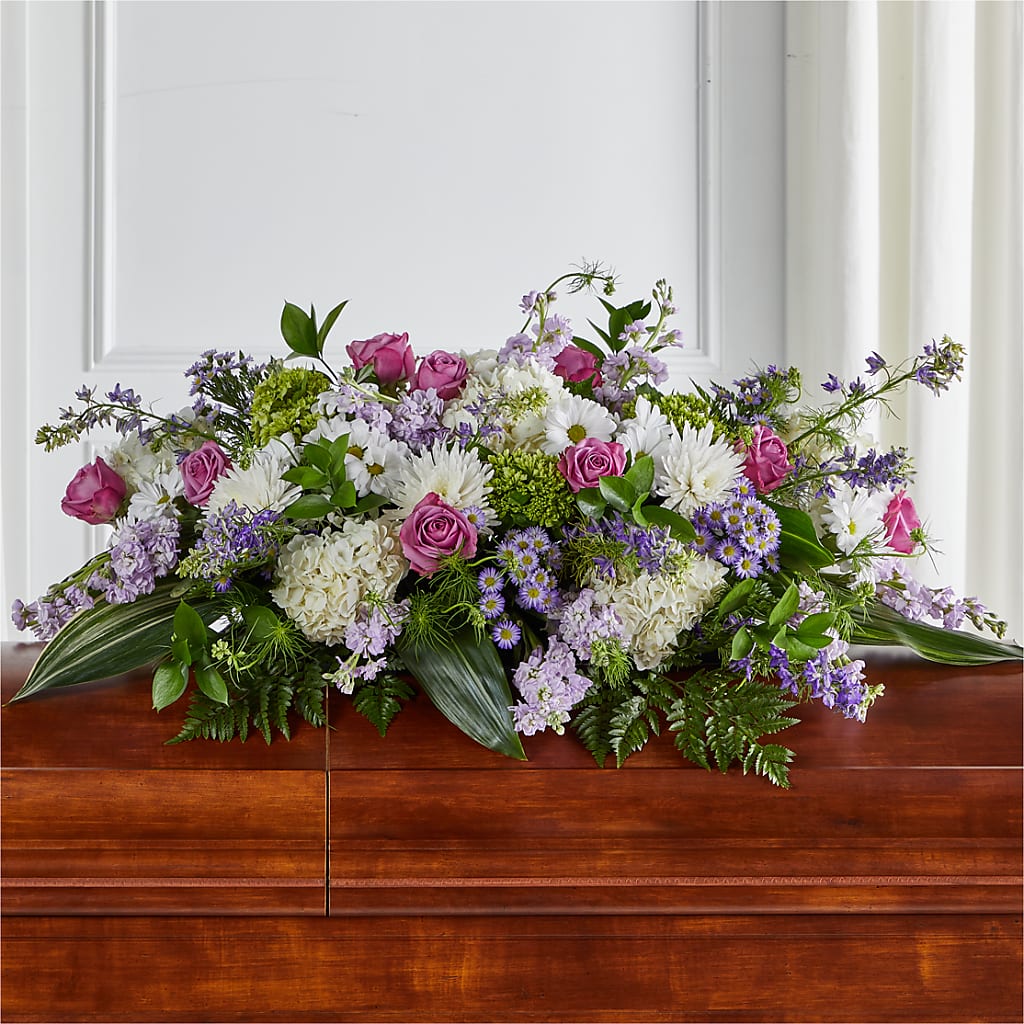 Meadows of Serenity Casket Spray – Two Flower Girls, Skokie IL