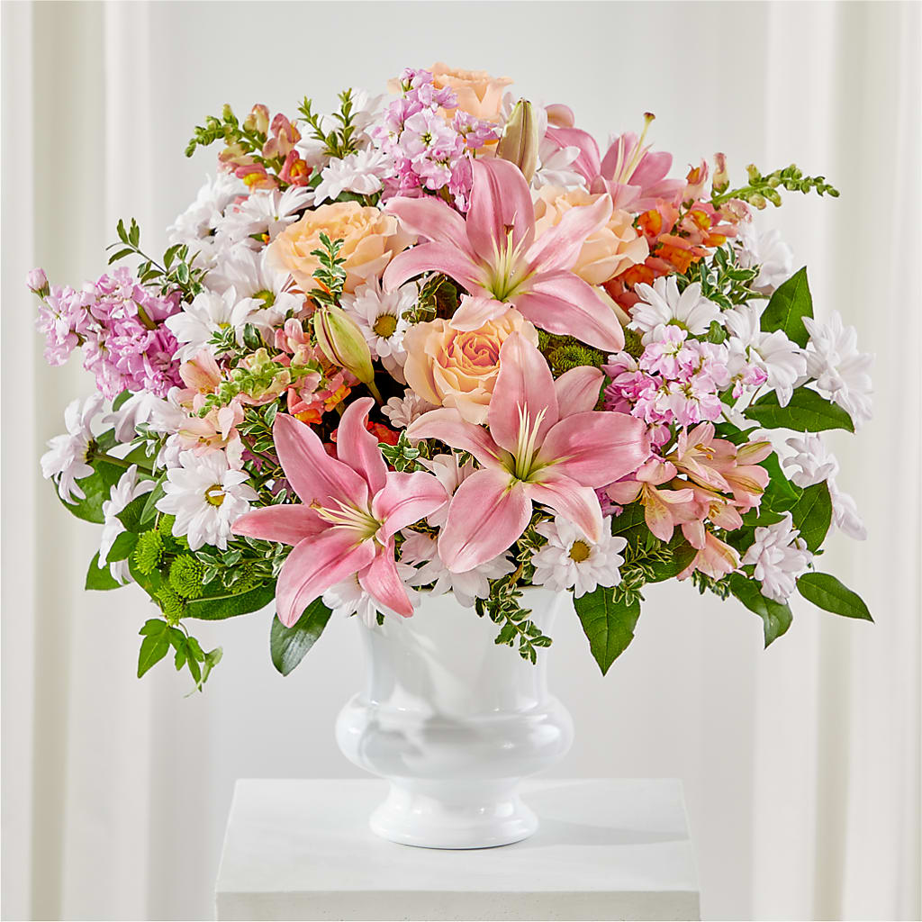 Heartfelt Gesture Urn Arrangement – Two Flower Girls, Skokie IL