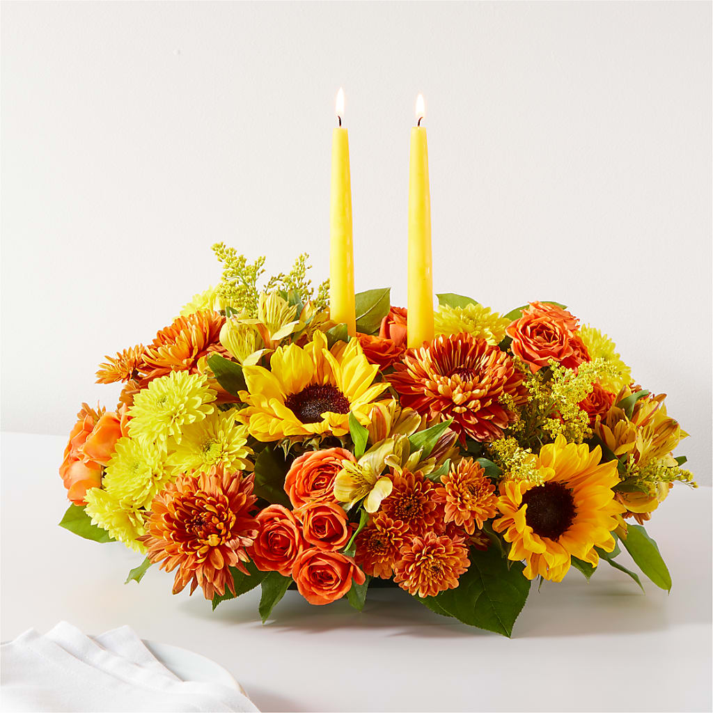 Autumn Harmony Centerpiece – Two Flower Girls, Skokie IL
