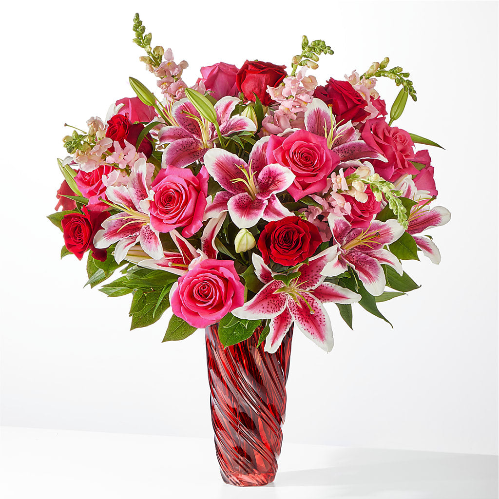 Always You Bouquet with Luxe Swirl Vase – Two Flower Girls, Skokie IL