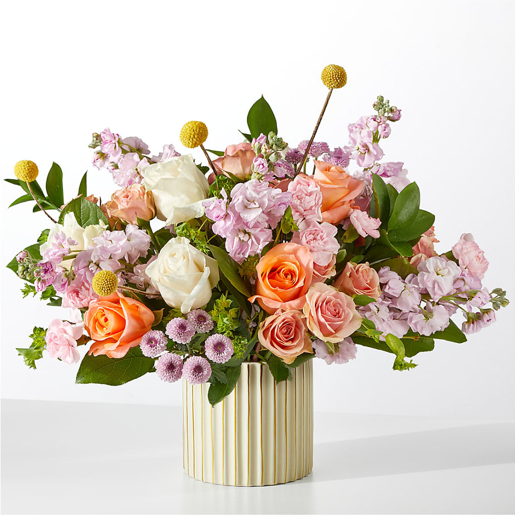 French Market Bouquet with Ivory Vase – Two Flower Girls, Skokie IL