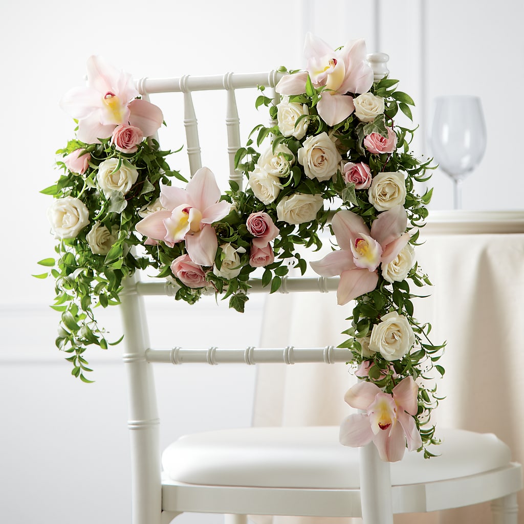 Orchid Rose Chair Décor – Two Flower Girls, Skokie IL