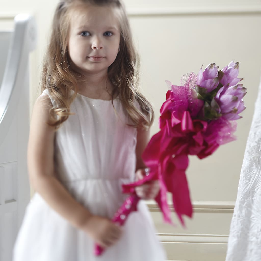 Sparkle Pink Flower Girl Bouquet – Two Flower Girls, Skokie IL