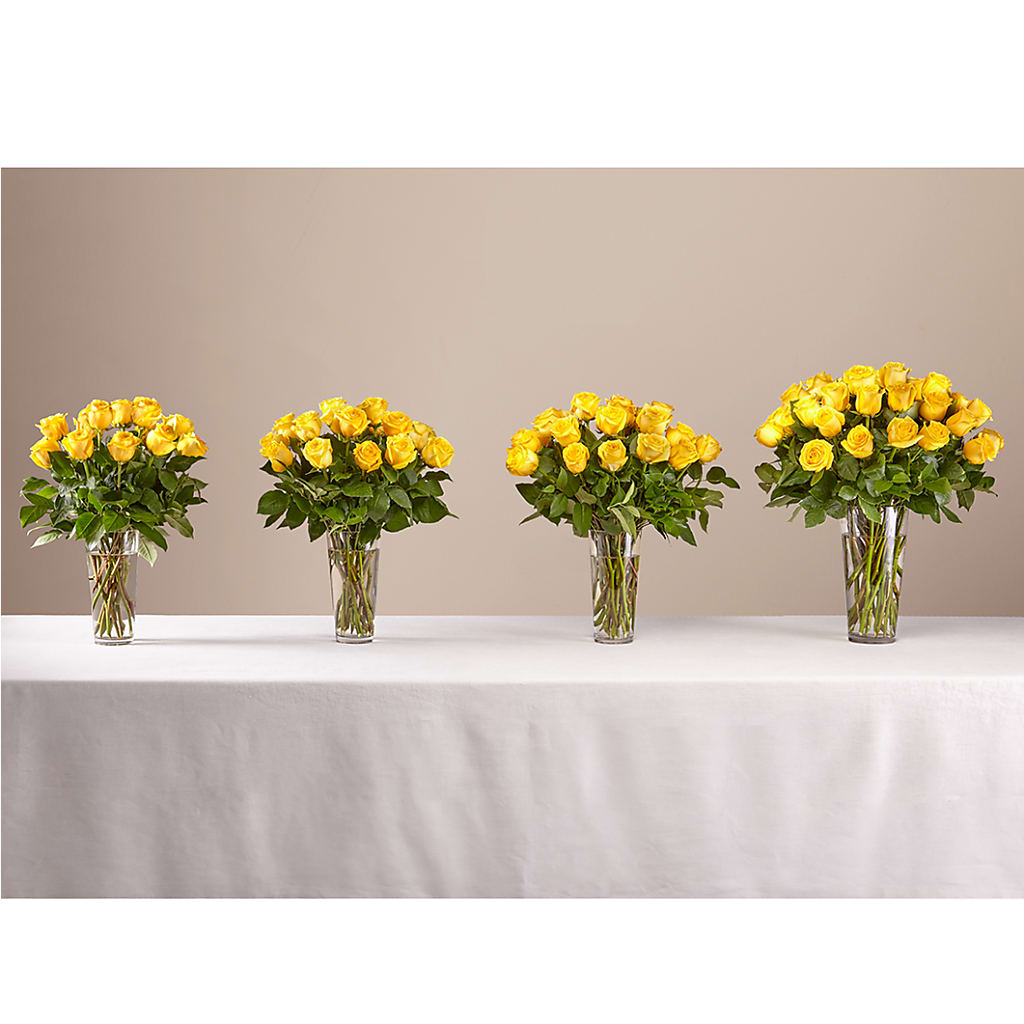 Long Stem Yellow Rose Bouquet –  Two Flower Girls, Skokie IL