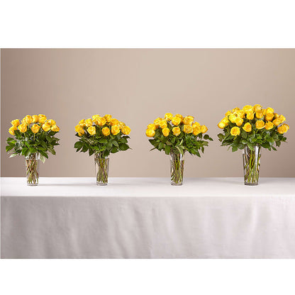 Long Stem Yellow Rose Bouquet –  Two Flower Girls, Skokie IL