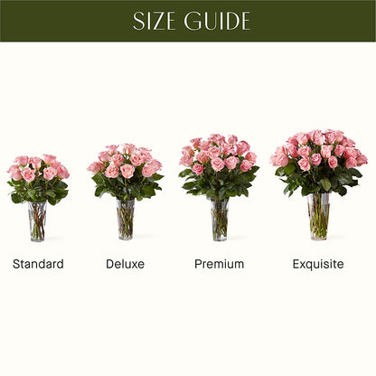 Long Stem Pink Rose Bouquet –  Two Flower Girls, Skokie IL