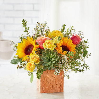 Sunflower Season Bouquet –  Two Flower Girls, Skokie IL