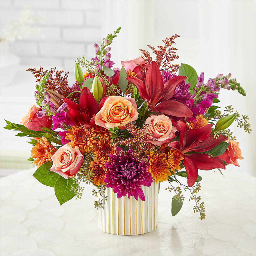 Burgundy Landscape Bouquet –  Two Flower Girls, Skokie IL