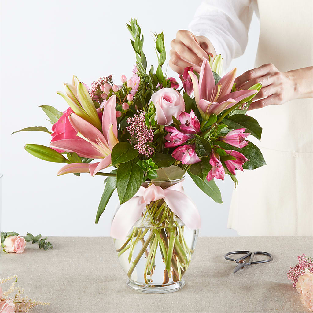 Pink Ribbon - A Florist Original –  Two Flower Girls, Skokie IL