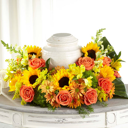 Faithful Sunflower Cremation Adornment –  Two Flower Girls, Skokie IL