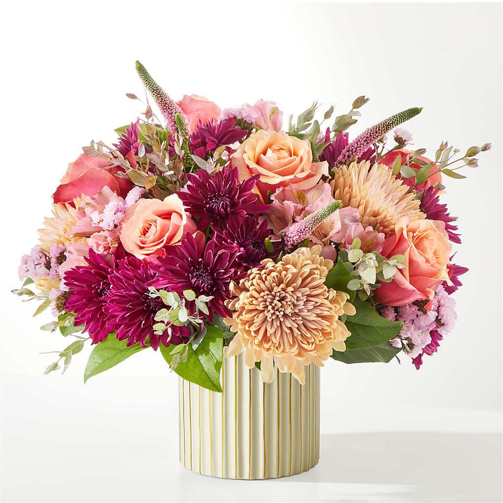 Berry Cobbler Bouquet with Ivory Vase –  Two Flower Girls, Skokie IL