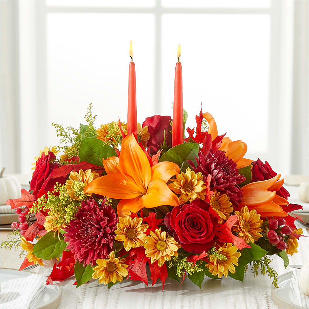 Autumn's Embrace Centerpiece –  Two Flower Girls, Skokie IL