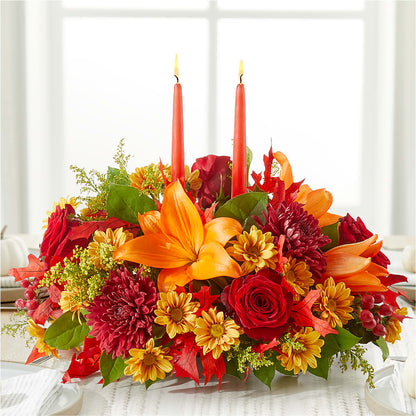 Autumn's Embrace Centerpiece –  Two Flower Girls, Skokie IL