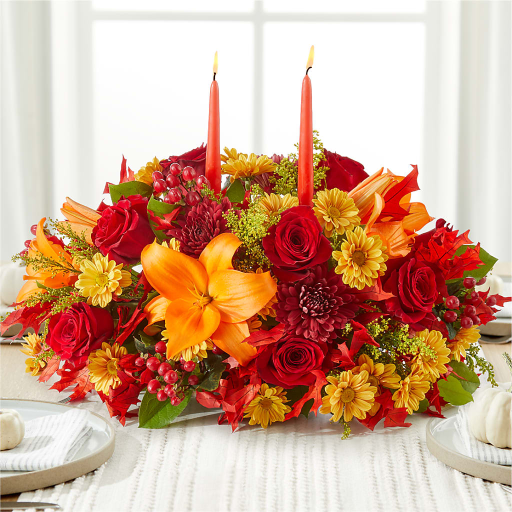 Autumn's Embrace Centerpiece –  Two Flower Girls, Skokie IL