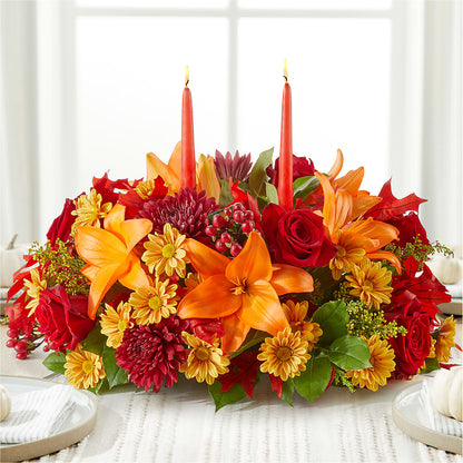 Autumn's Embrace Centerpiece –  Two Flower Girls, Skokie IL